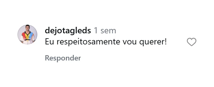 Comentário de dejotagleds: Eu respeitosamente vou querer!