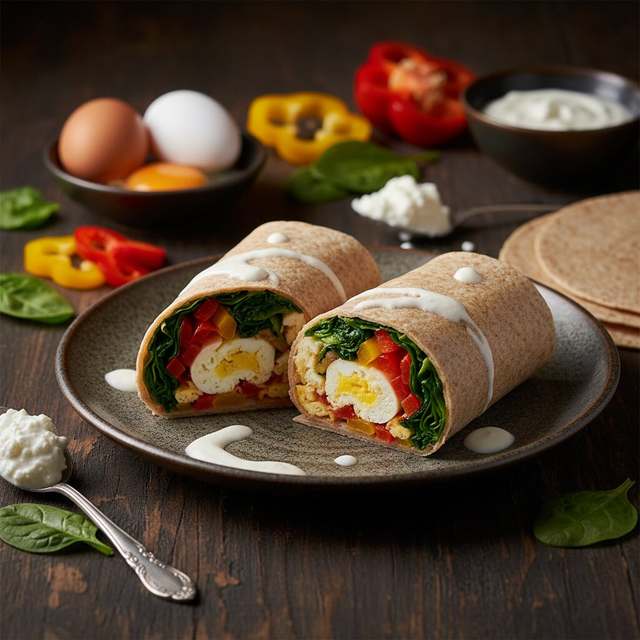 Wrap Matinal de Ovo e Vegetais