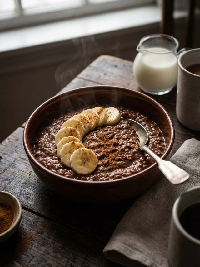 Mingau de Aveia com Whey e Banana
