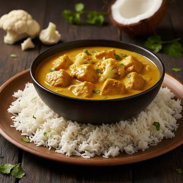 Frango ao Curry Leve com Couve-Flor
