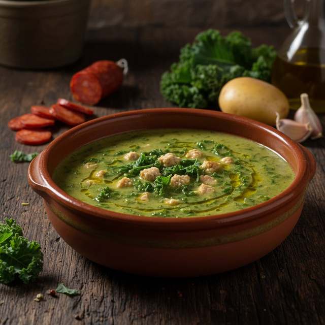 Caldo Verde com Frango Moído