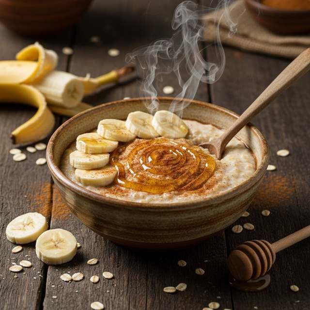 Mingau Express de Aveia com Banana e Whey